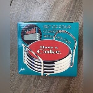 Vintage COCA COLA DINER COLLECTION COASTERS WITH HOLDER.